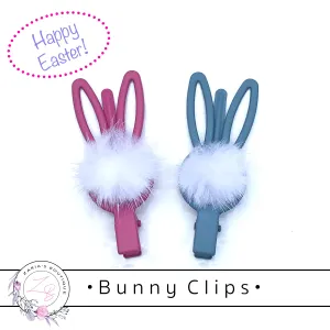 ⋅ Bunny Clips ⋅ Pink or Blue ⋅ Alligator Easter Rabbit Hair Clips ⋅