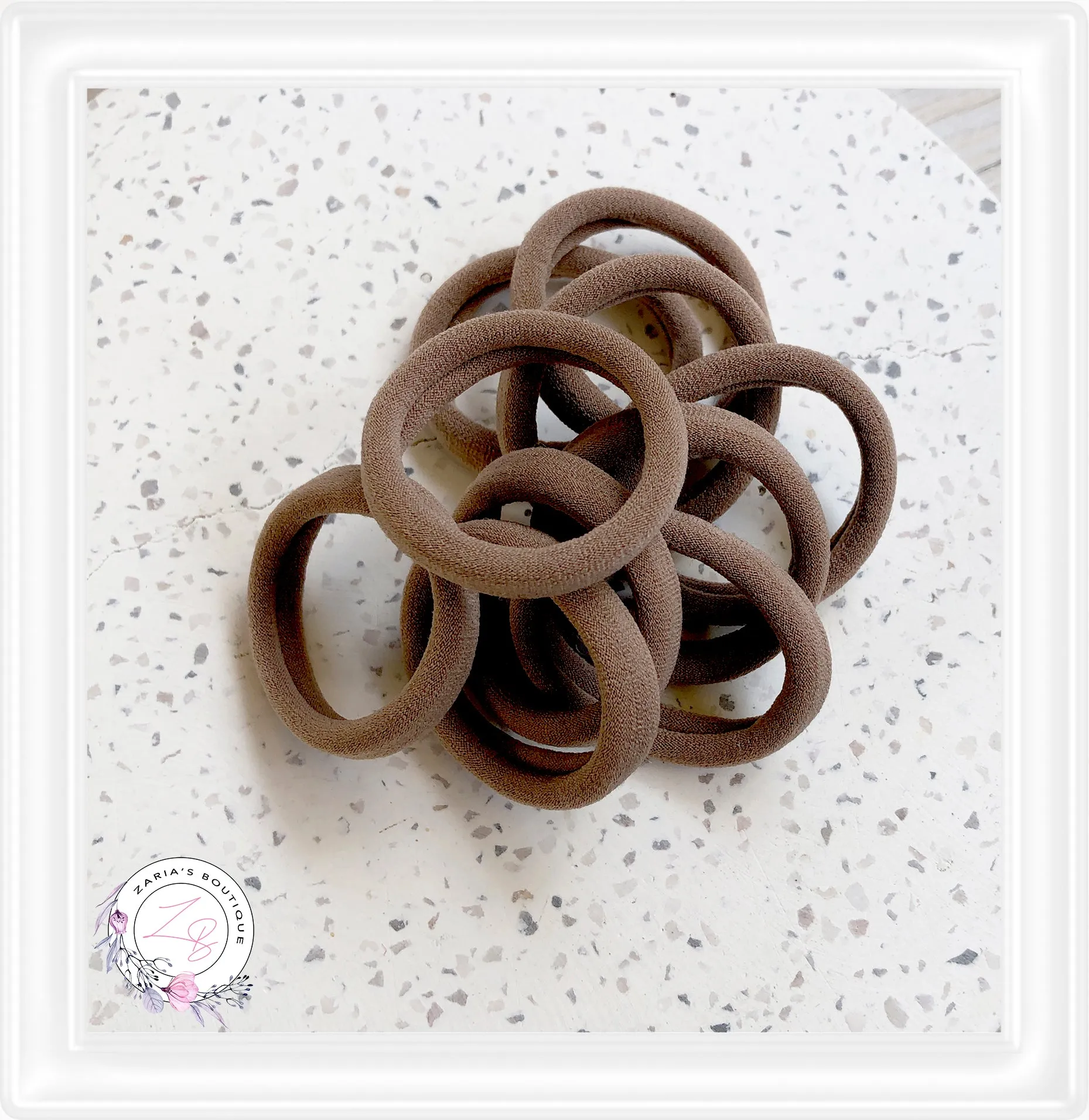 10 Nylon Hair Ties • Ponytail Hair Bands • Nude