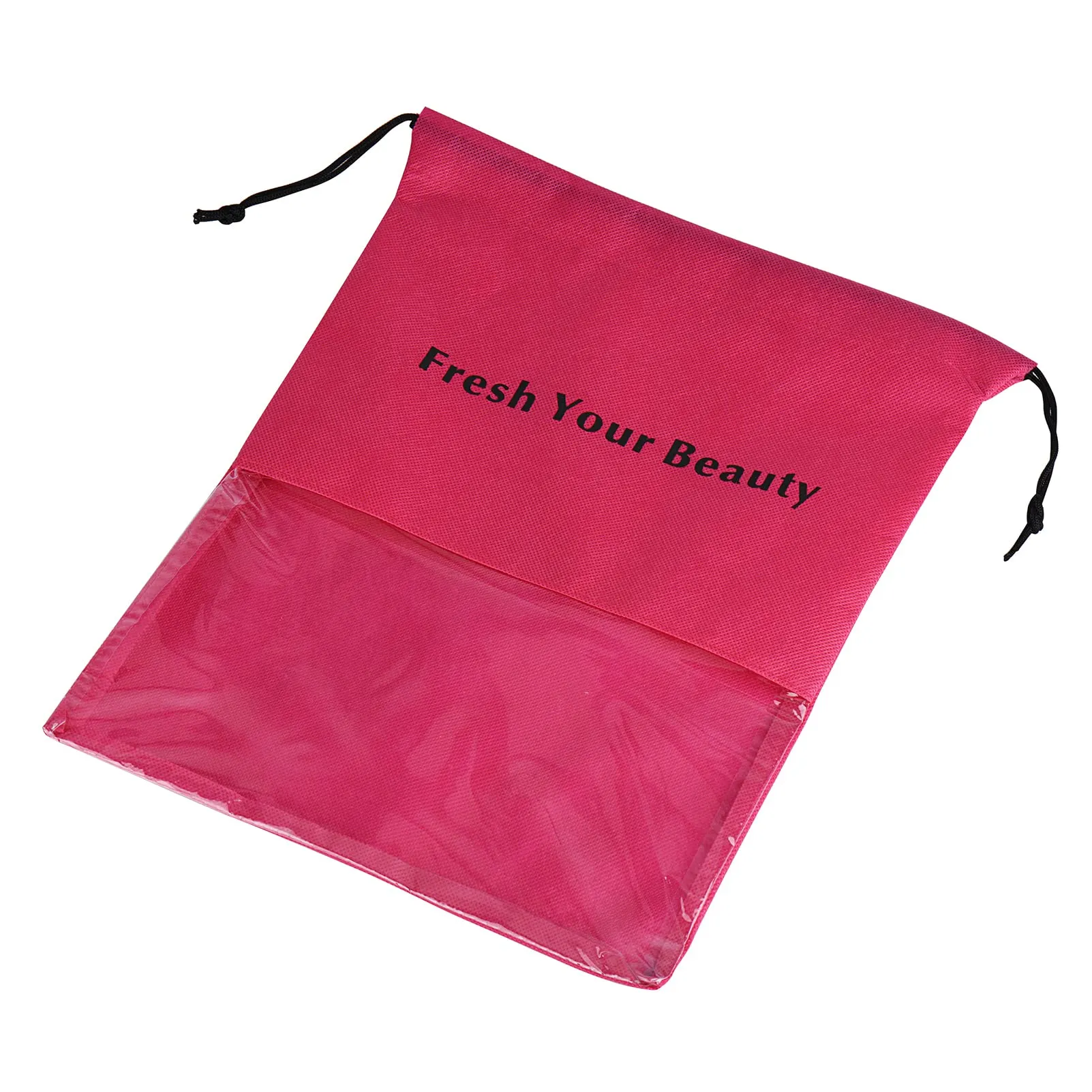 10 Packs Wig Storage Bags with Drawstring Hair Extensions Holder Hairpieces Carrier Organizer Dustproof Protector Pouch for Travel Daily Use (Large,Rose red)