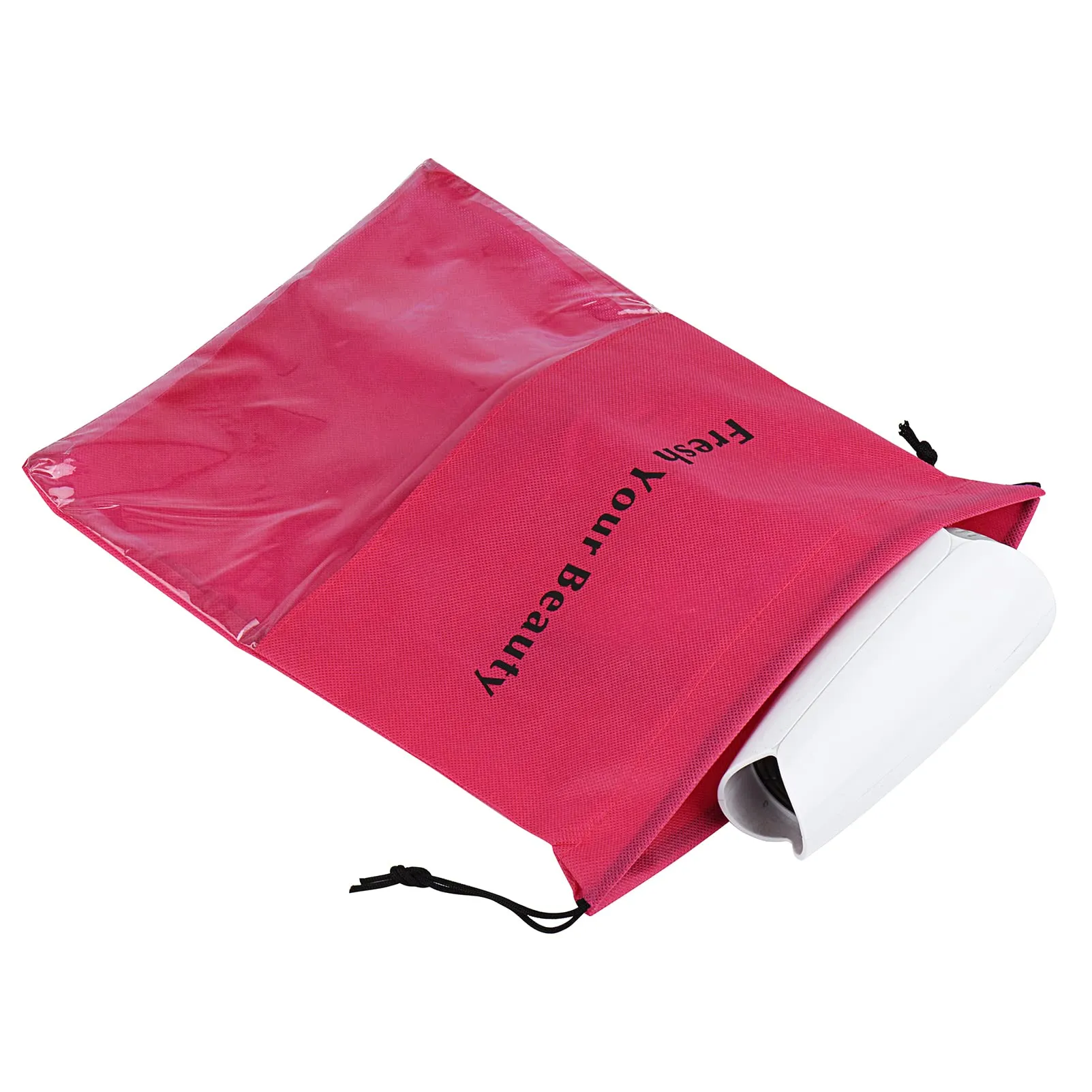 10 Packs Wig Storage Bags with Drawstring Hair Extensions Holder Hairpieces Carrier Organizer Dustproof Protector Pouch for Travel Daily Use (Large,Rose red)