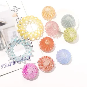 10 Pieces Birds Nest Hair Clip Expandable Pony Tail Holders Expandable Ponytail Holder, Colorful Bird Nest Shaped Hair Clip, Geometric Retractable Hair Loops, Women Girls Hair Accessories (Birds Nest Styles)