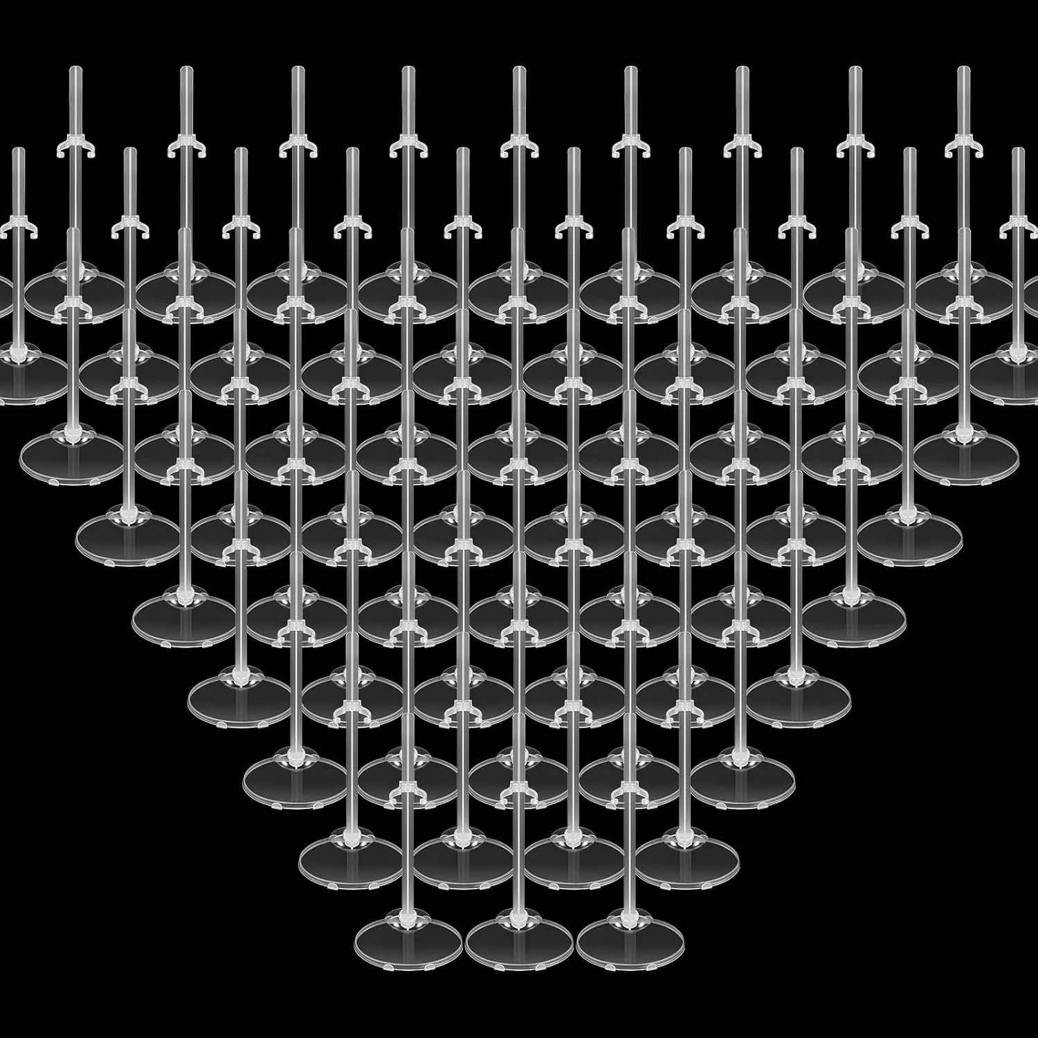 100 Pcs Acrylic Doll Stand Display Holder Clear Ideal Transparent Support for Dolls Action Figure Stand with Adjustable Waist Clip for 9, 10, 11 Inch Tall