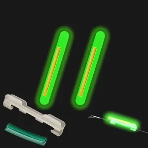 100pcs Fishing Glow Sticks Clip on Pole for Rod Tips and Slip Bobbers，Floats，Line，Underwater in Night/The Dark,1Inch 3.0mm×25mm，1.5Inch 4.5×39mm，2Inch 6.0×50mm，3Inch7.5×75mm