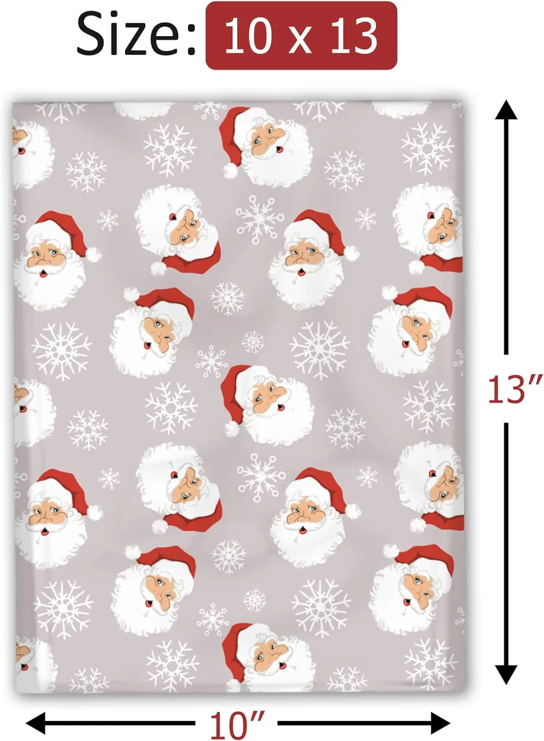 10x13 (100) Christmas Poly Mailers - Santa Claus Designer Poly Mailers Self Sealing Shipping Envelopes Holiday Premium Printed Bags For Small Businesses