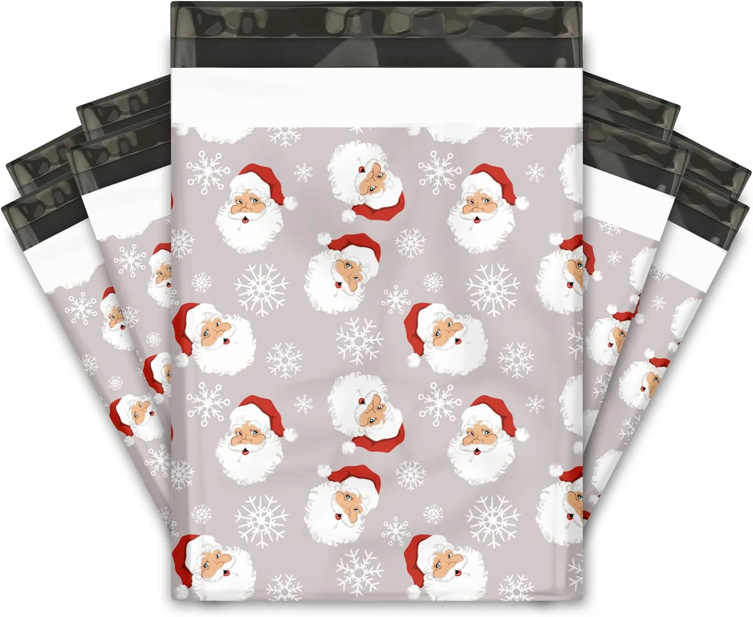 10x13 (100) Christmas Poly Mailers - Santa Claus Designer Poly Mailers Self Sealing Shipping Envelopes Holiday Premium Printed Bags For Small Businesses
