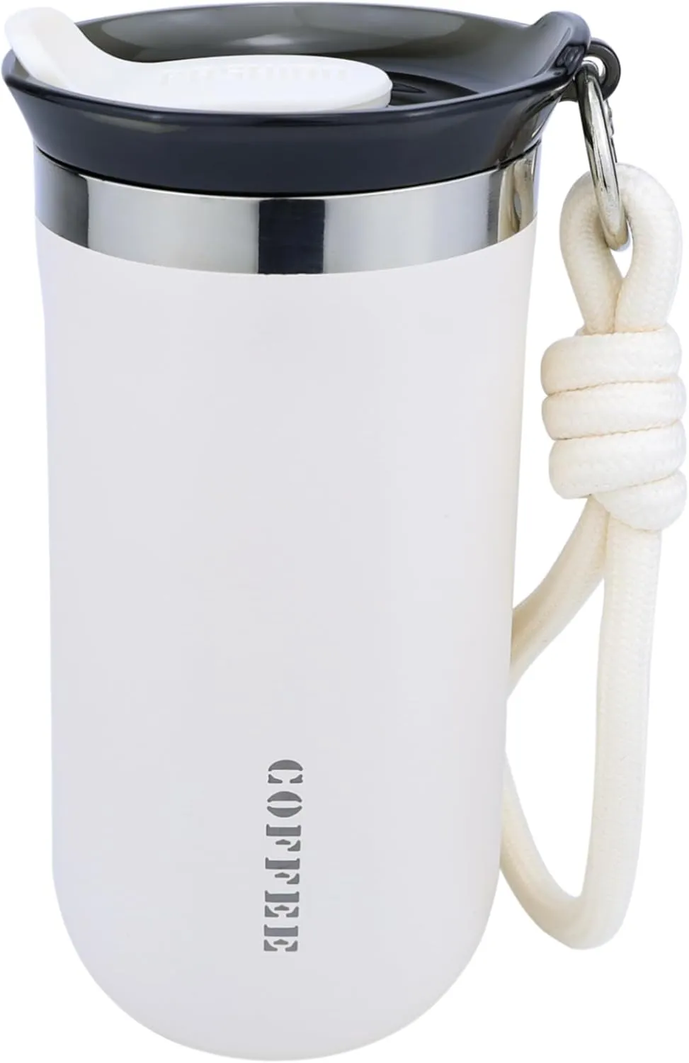 11 Oz Travel Mug White Insulated Reusable Stainless Steel Coffee Mug For Hot and Iced Drinks