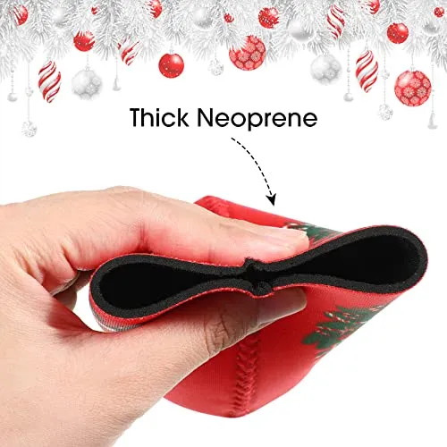15 Pieces Christmas Beer Covers Christmas Beer Can Coolers Sleeves Xmas Holiday Can Insulated Covers Neoprene Can Coolers Collapsible Reusable Bottle Sleeves Christmas Party Supplies for Winter Party