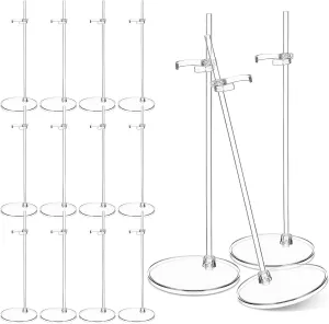 15pcs Dolls Display Stand: Adjustable Dolls Holder Transparent Action Figure Stand Display Holders for 9 to 13 in Figure Doll Display