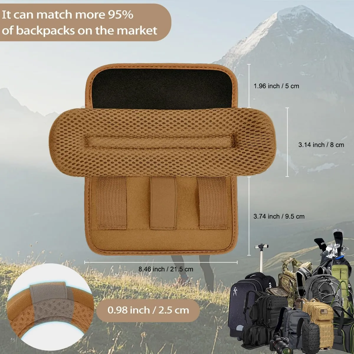 2-Pack Shoulder Pad Ultra-Thick Tactical Vest Cushion for Laptop Bags, Messenger Bags, Briefcase Bags, Luggage Bags, Tool Bags, Travel Bags and Most Bags