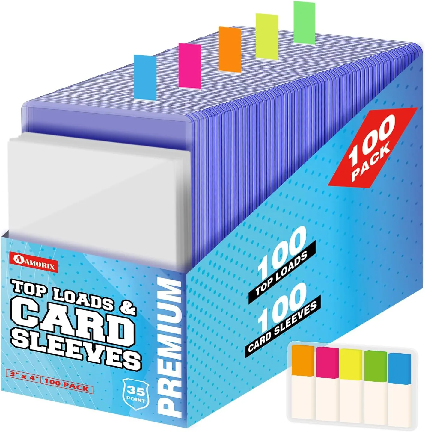 200 Card Sleeves Top Loads for Cards, 3"X4" Hard Plastic Baseball Trading Cards Holders for Sports, Football Game Card Protectors Toploads Binder (100 Top Loads   100 Soft Sleeves)