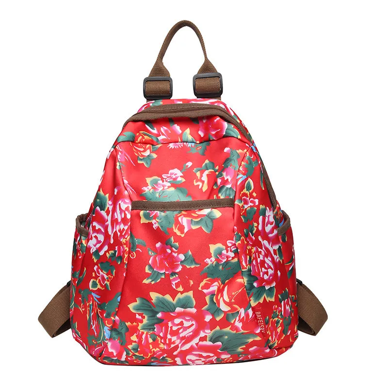2023 Northeastern Floral Backpack – Trendy Large-Capacity Nylon Printed School Bag for Women & Men