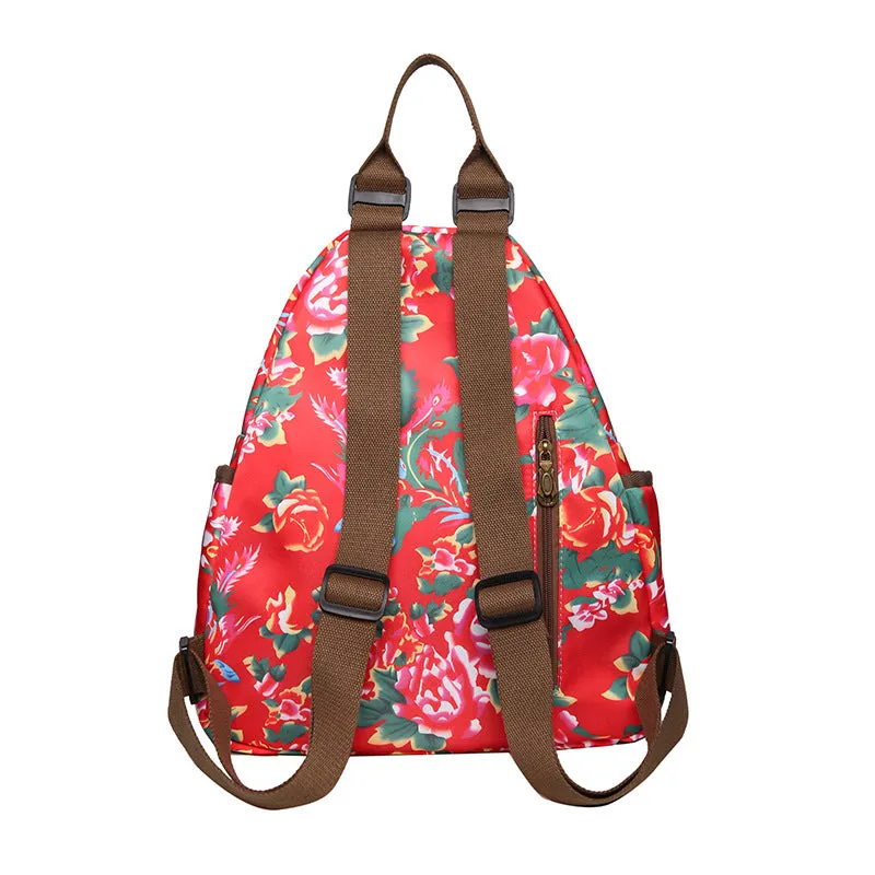 2023 Northeastern Floral Backpack – Trendy Large-Capacity Nylon Printed School Bag for Women & Men
