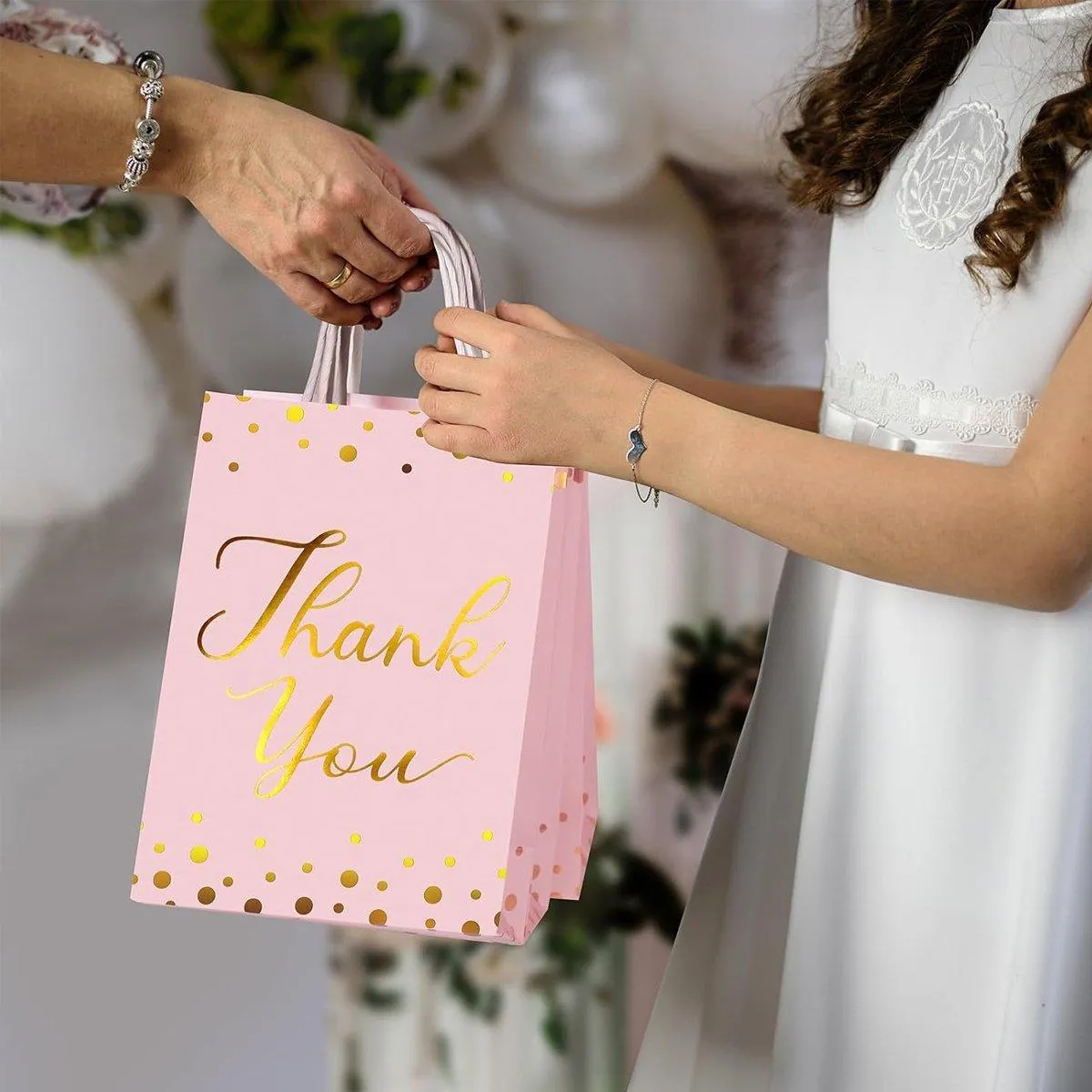 25PCS Reusable Kraft Paper Gift Favour Tote Bags