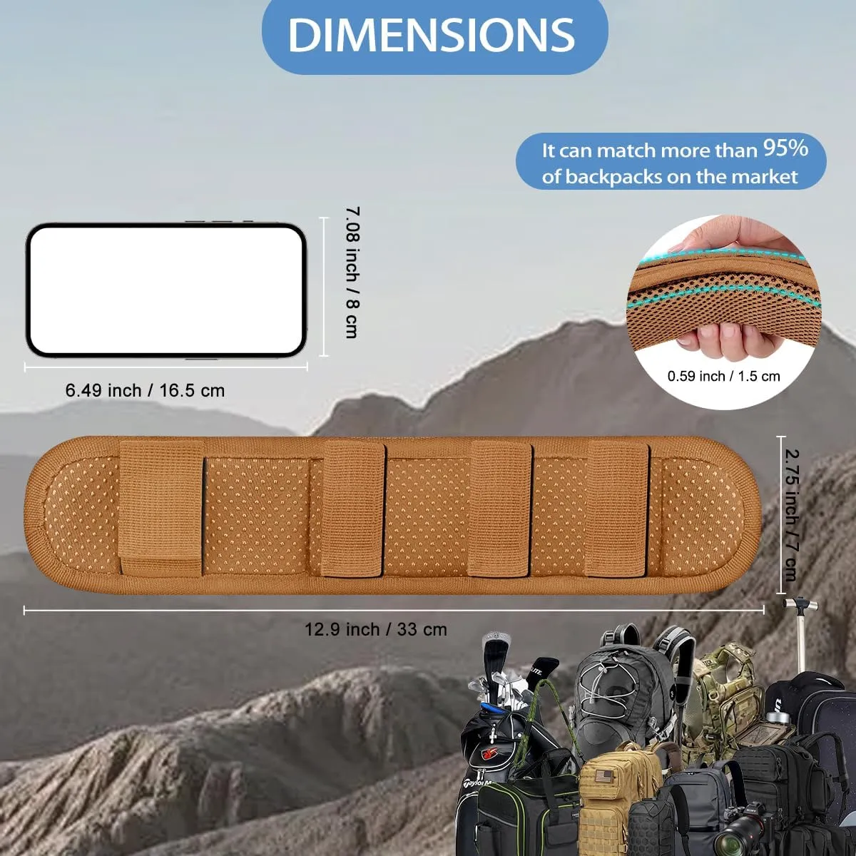 2Pcs Ultra-Thick Shoulder Pad Cushions for Laptop Bags,Messenger Bags,Briefcases,Luggage, Tool Bags,Travel Bags etc