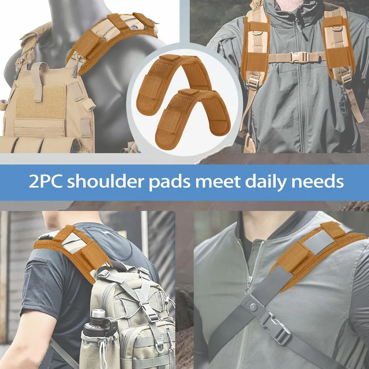 2Pcs Ultra-Thick Shoulder Pad Cushions for Laptop Bags,Messenger Bags,Briefcases,Luggage, Tool Bags,Travel Bags etc