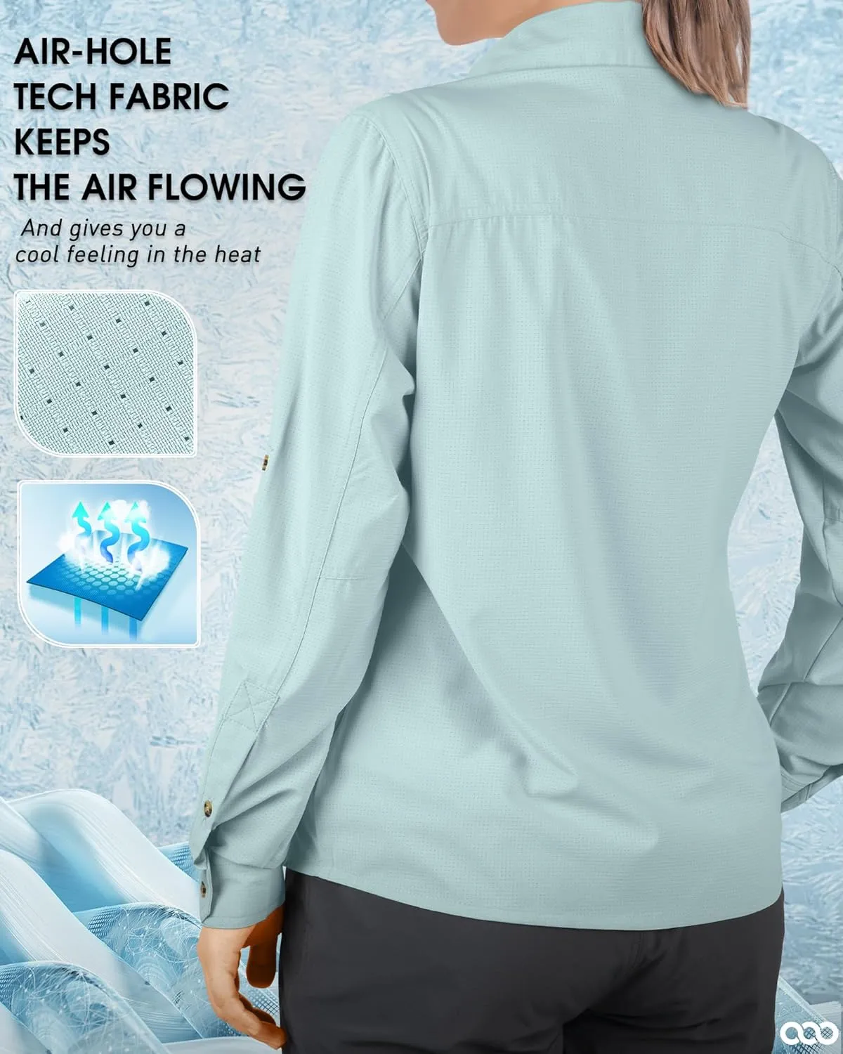 33,000ft Women's UPF 50 UV Sun Protection Shirt, Cool Quick Dry Long Sleeve Outdoor Fishing Hiking Safari Travel Shirt