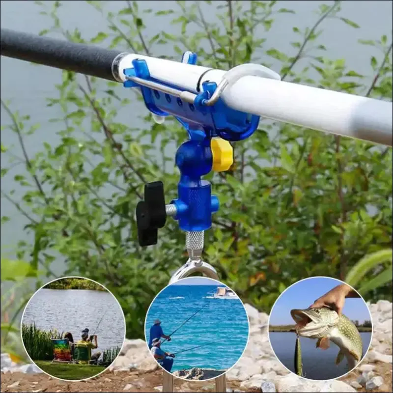 360 degree adjustable fishing rod holders self-locking fish pole bracket ground bank fishing rod