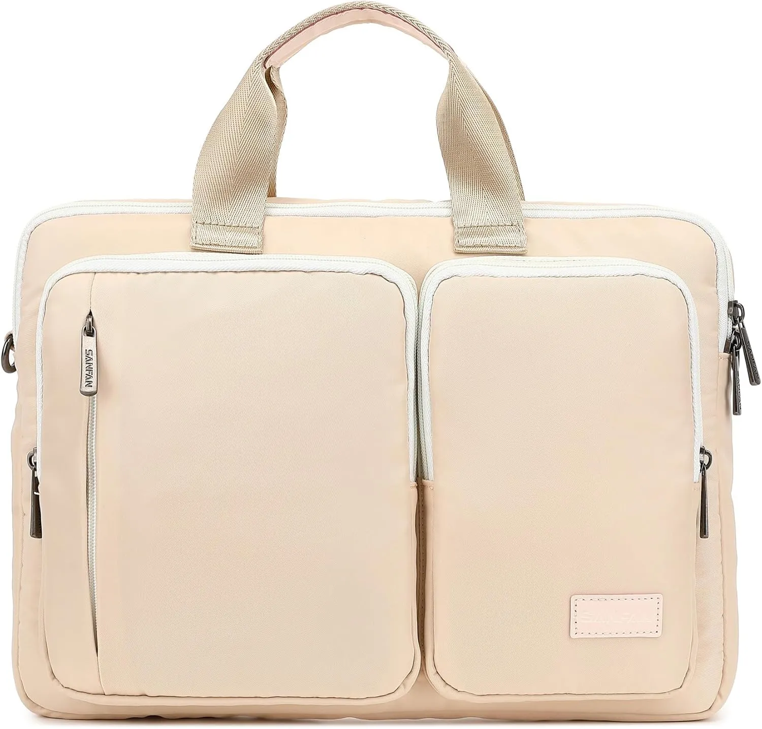 360° Protective Laptop Shoulder Sleeve Case Bag for MacBookAir 13 inch,MacBook Pro 14 inch and 13.3 inch-14.4 inch Laptop (Cream-coloured)