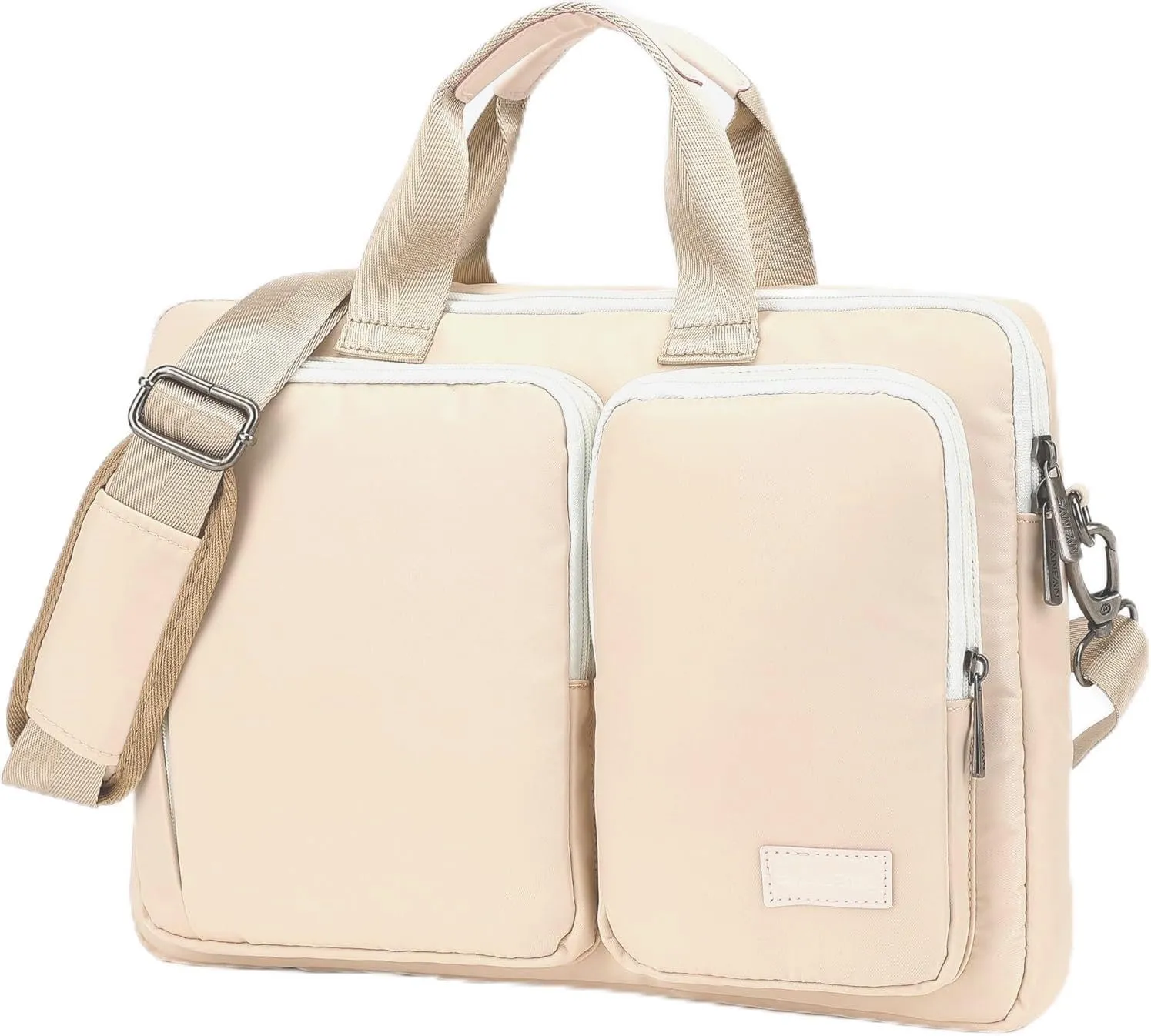 360° Protective Laptop Shoulder Sleeve Case Bag for MacBookAir 13 inch,MacBook Pro 14 inch and 13.3 inch-14.4 inch Laptop (Cream-coloured)