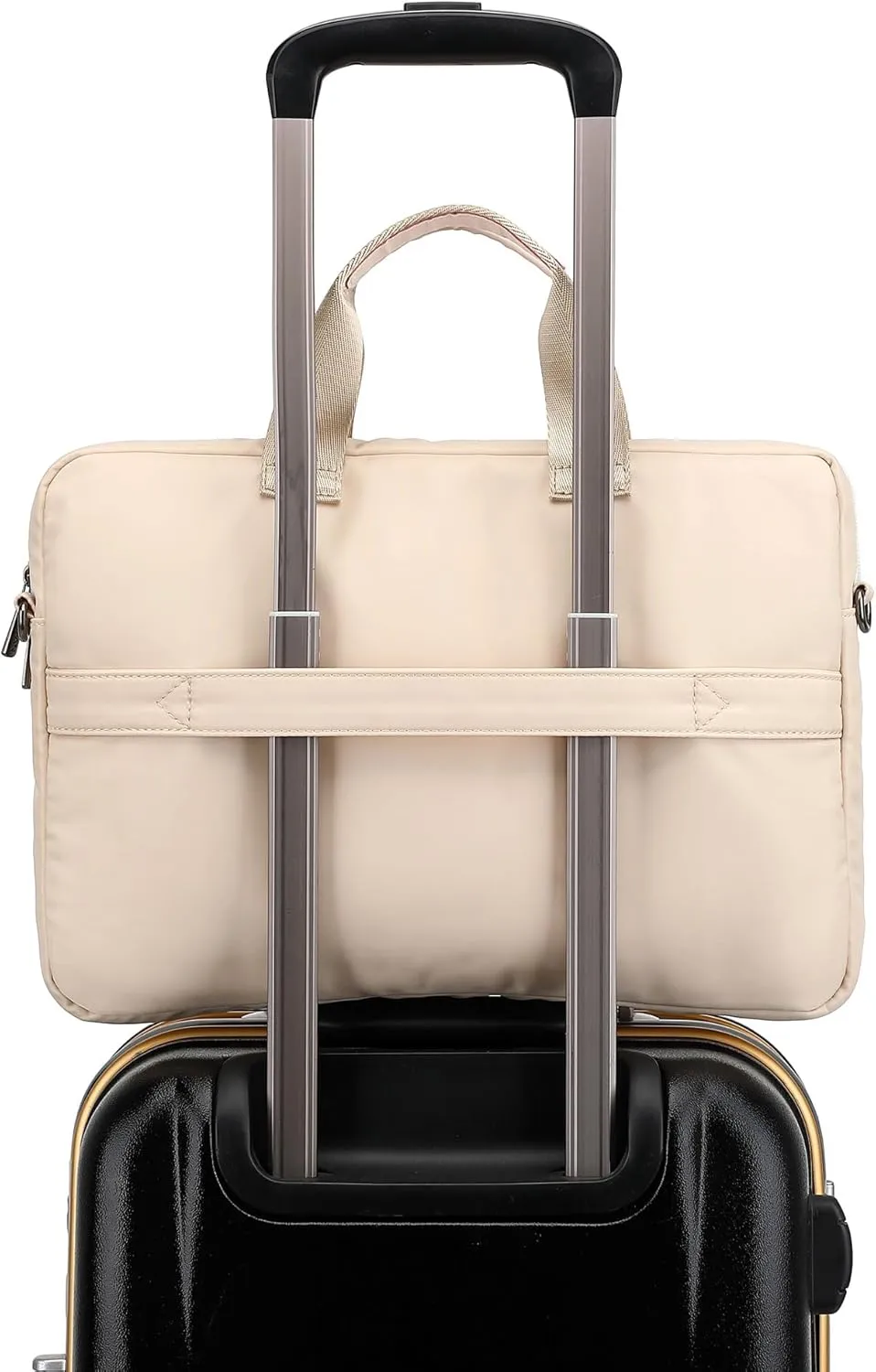 360° Protective Laptop Shoulder Sleeve Case Bag for MacBookAir 13 inch,MacBook Pro 14 inch and 13.3 inch-14.4 inch Laptop (Cream-coloured)