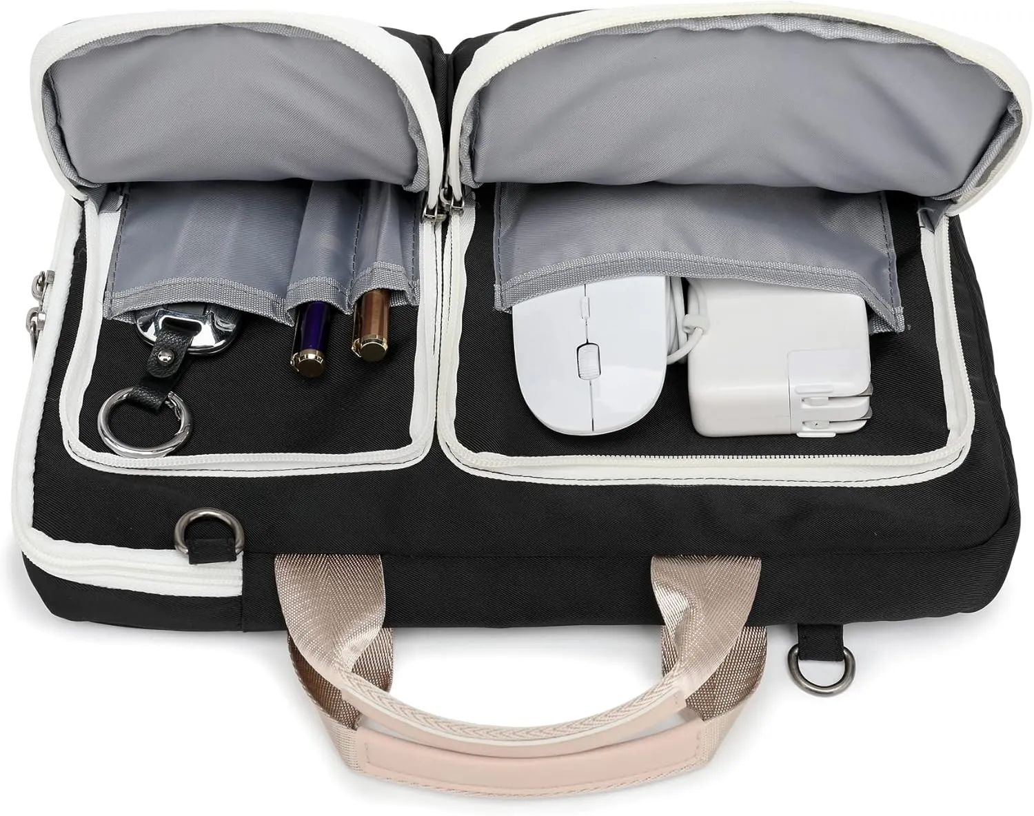 360° Protective Muti-Pockets Laptop Shoulder Bag Sleeve Case,Laptop Briefcase for 15.6 inch and 16 inch Laptop (Black)