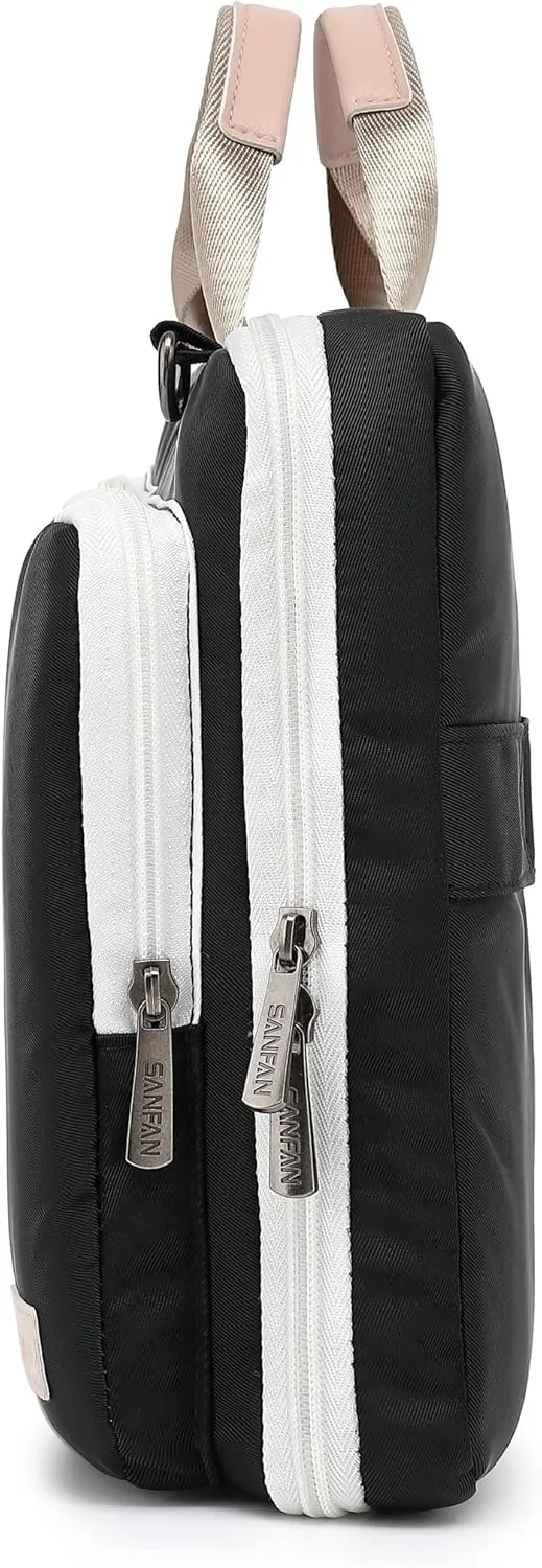 360° Protective Muti-Pockets Laptop Shoulder Bag Sleeve Case,Laptop Briefcase for 15.6 inch and 16 inch Laptop (Black)