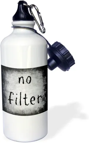 3dRose filter lettering on a black and gray background-Sports Water Bottle, 21oz , 21 oz, Multicolor