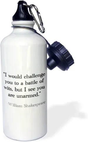 3dRose wb_171931_1 I would challenge you to a battle of wits but I see you are unarmed Sports Water Bottle, Multicolored, 21 oz