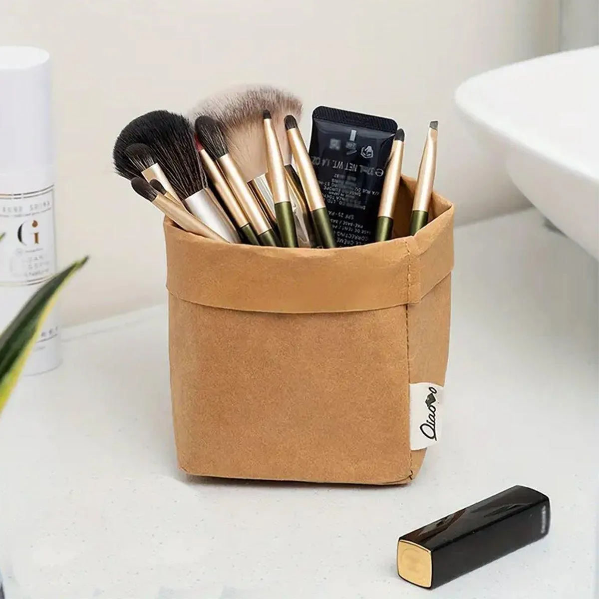 3PCS Washable Kraft Paper Storage Bag Kitchen Organizer