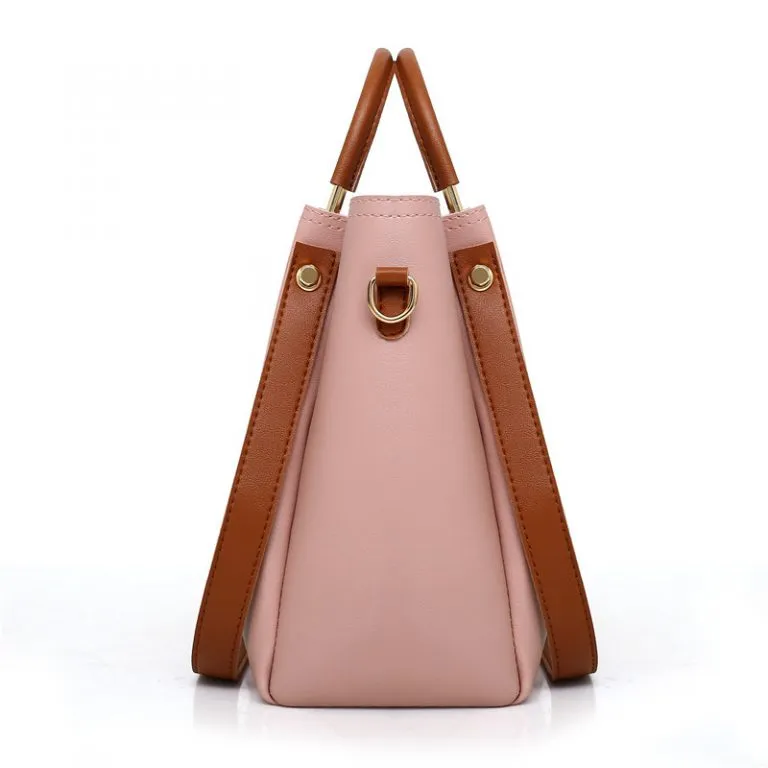 4PCS Leather Women Handbags Wallets Satchels Green/Red/Pink/Black/Brown/White