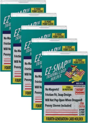 5-Count Pro-Mold 35pt EZ-Snap Trading Card Holders Holds Sleeved Card UV Protection CH35SA