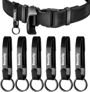 6 Pack Duty Belt Key Holder Security Tactical Belt Keyrings Double Side Quick Release Keyclip Key Keeper for Police, Law Enforcement and Workers Gift