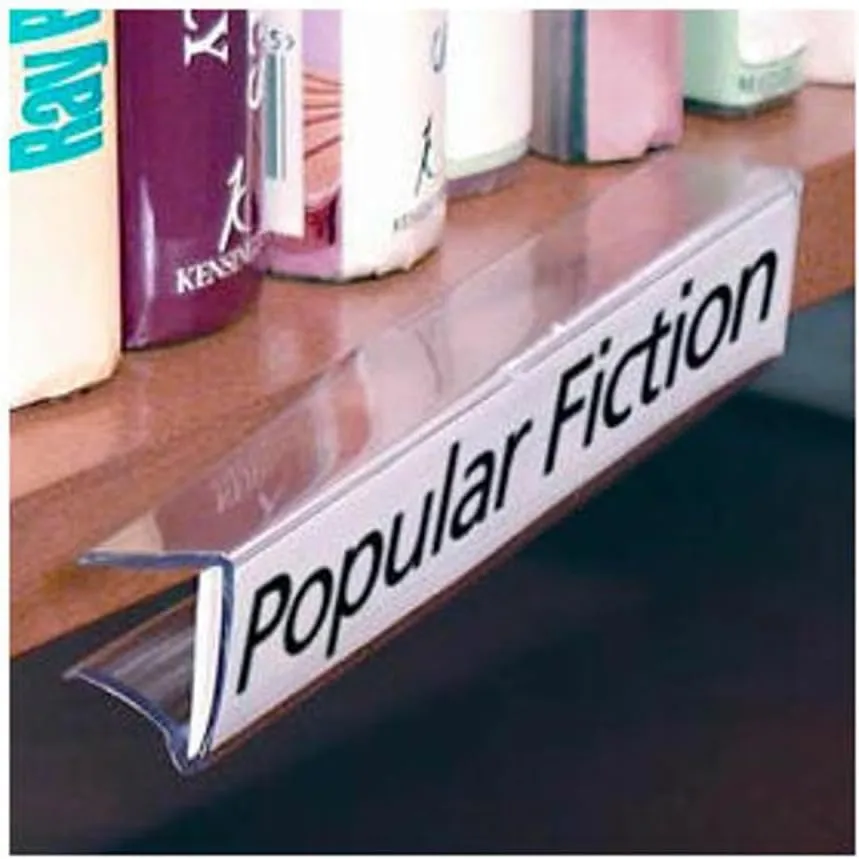 7/8" x 6" Shelf Clip Label Holder, Clear, for 3/4" Thick Shelving, 10/Pk