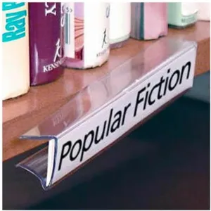 7/8" x 6" Shelf Clip Label Holder, Clear, for 3/4" Thick Shelving, 10/Pk