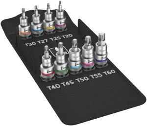 8767 C TORX® HF 1 Zyklop bit socket set with 1/2" drive, with holding function