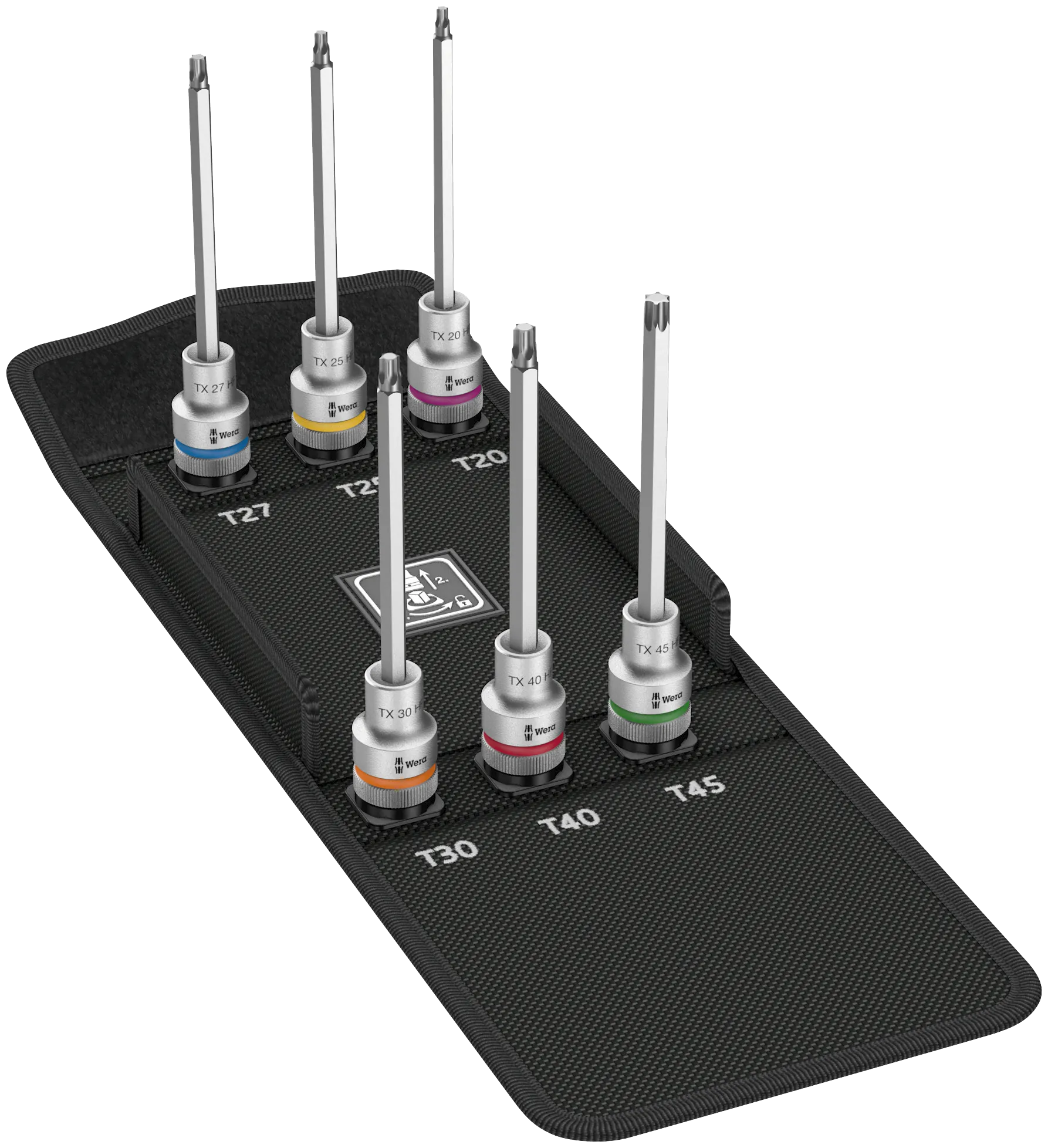 8767 C TORX® HF 2 Zyklop bit socket set with 1/2" drive, with holding function