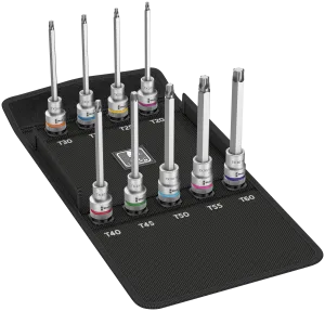 8767 C TORX® HF 3 Zyklop bit socket set with 1/2" drive, with holding function