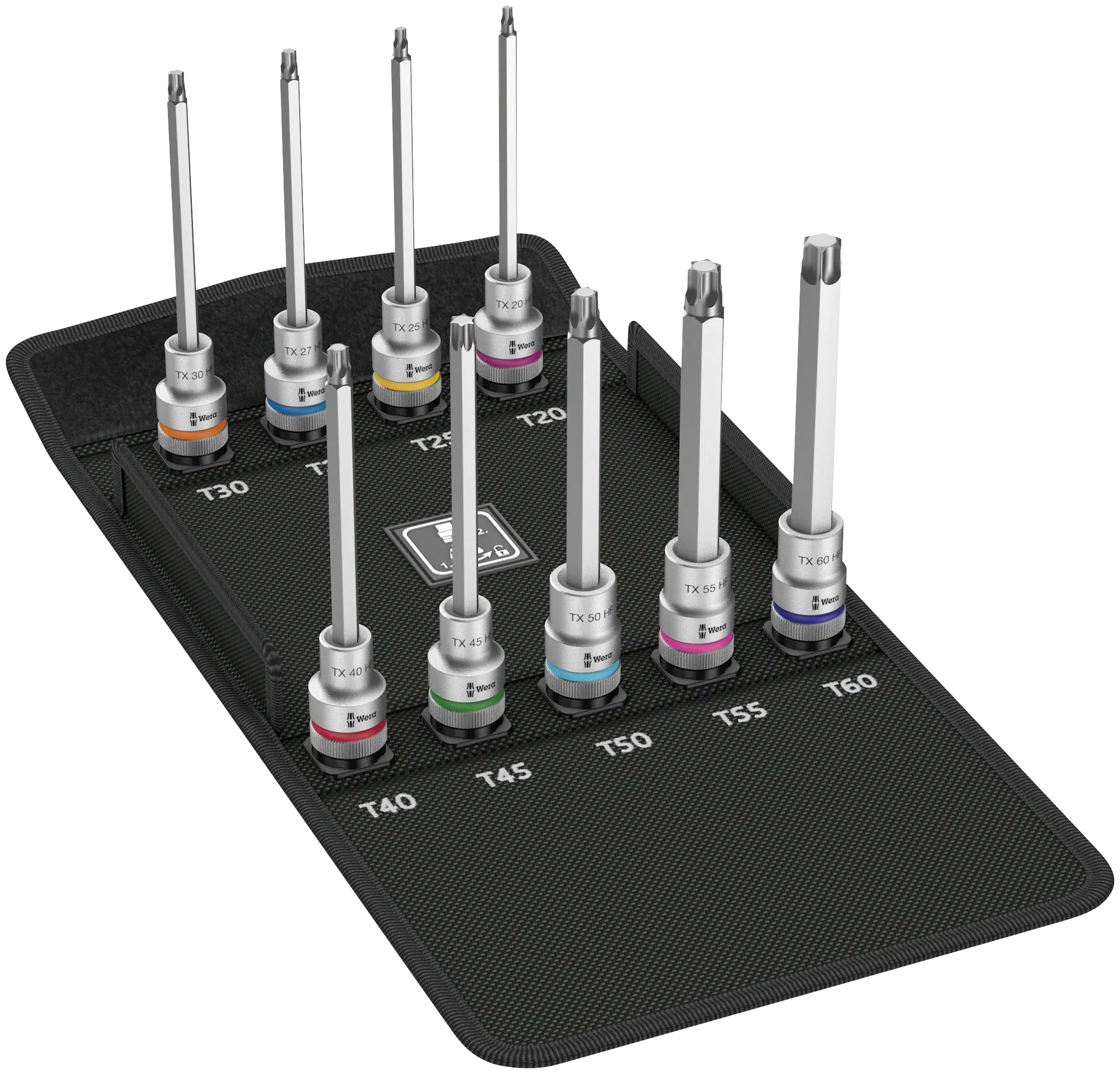 8767 C TORX® HF 3 Zyklop bit socket set with 1/2" drive, with holding function