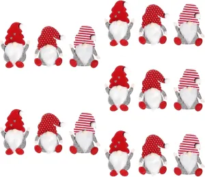ABOOFAN 15 pcs Christmas cutlery set holiday gnome cutlery cover xmas goodie bag decorative silverware holder santa claus cutlery holder gnome silverware sleeves pocket cloth dining table