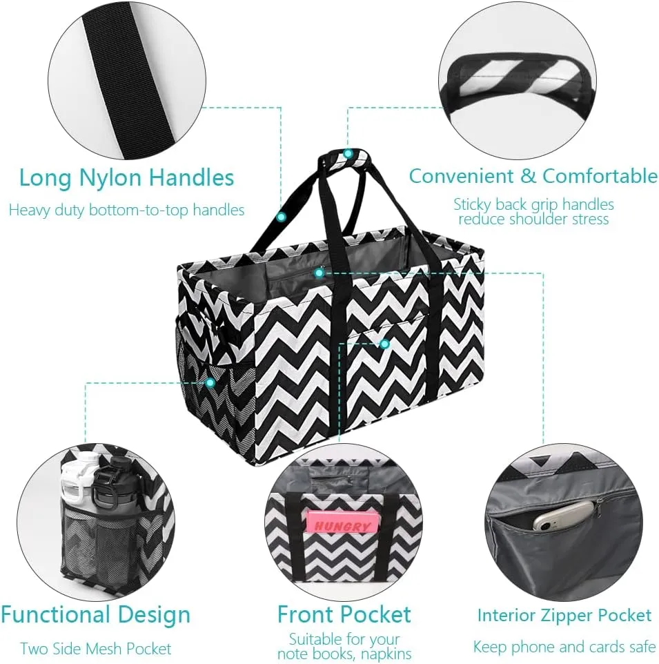 Acnusik Extra Large Utility Tote Bag for Women with Pockets,Canvas Collapsible Tote Bags