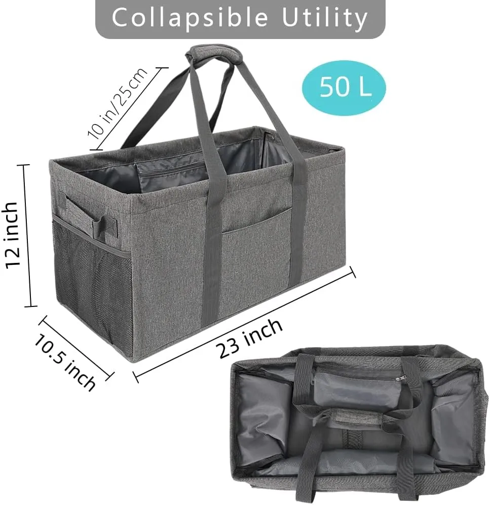 Acnusik Extra Large Utility Tote Bag for Women with Pockets,Canvas Collapsible Tote Bags