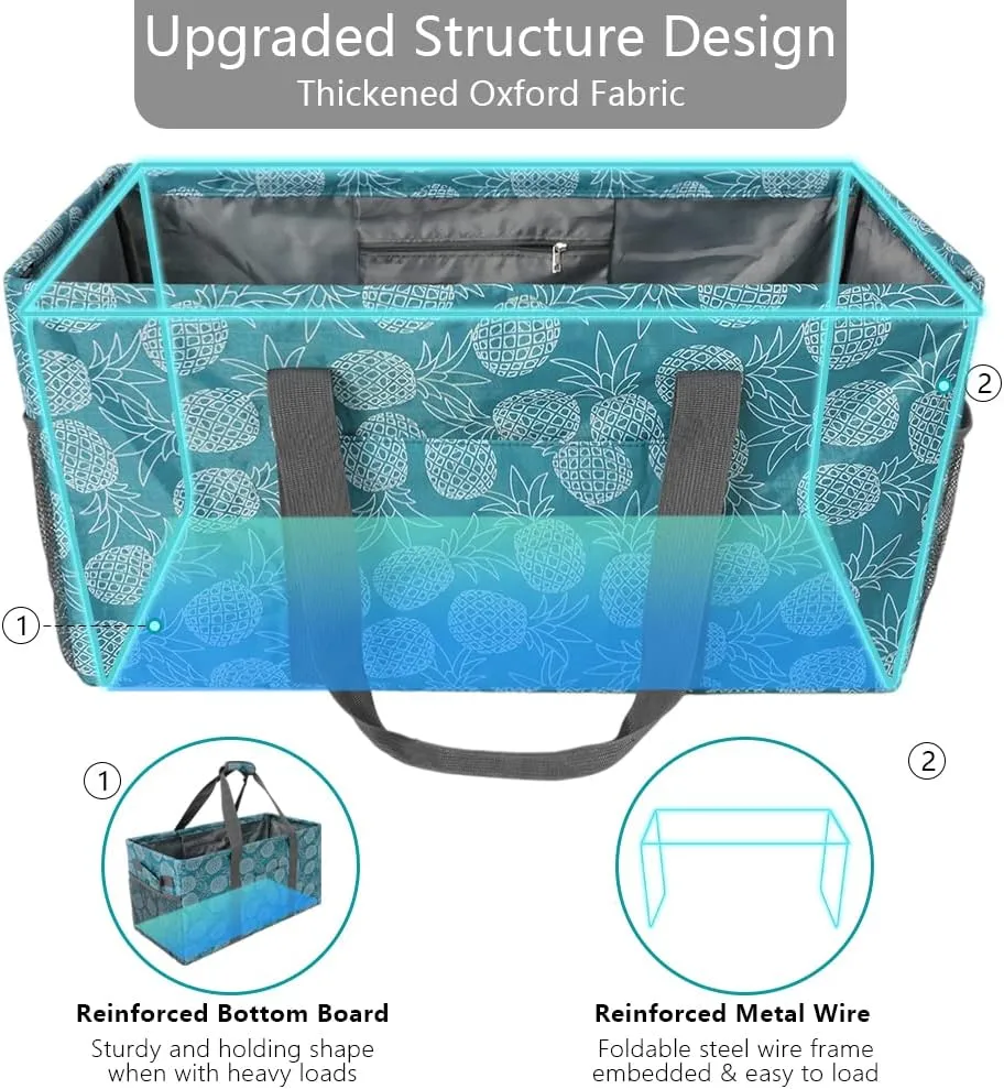 Acnusik Extra Large Utility Tote Bag for Women with Pockets,Canvas Collapsible Tote Bags
