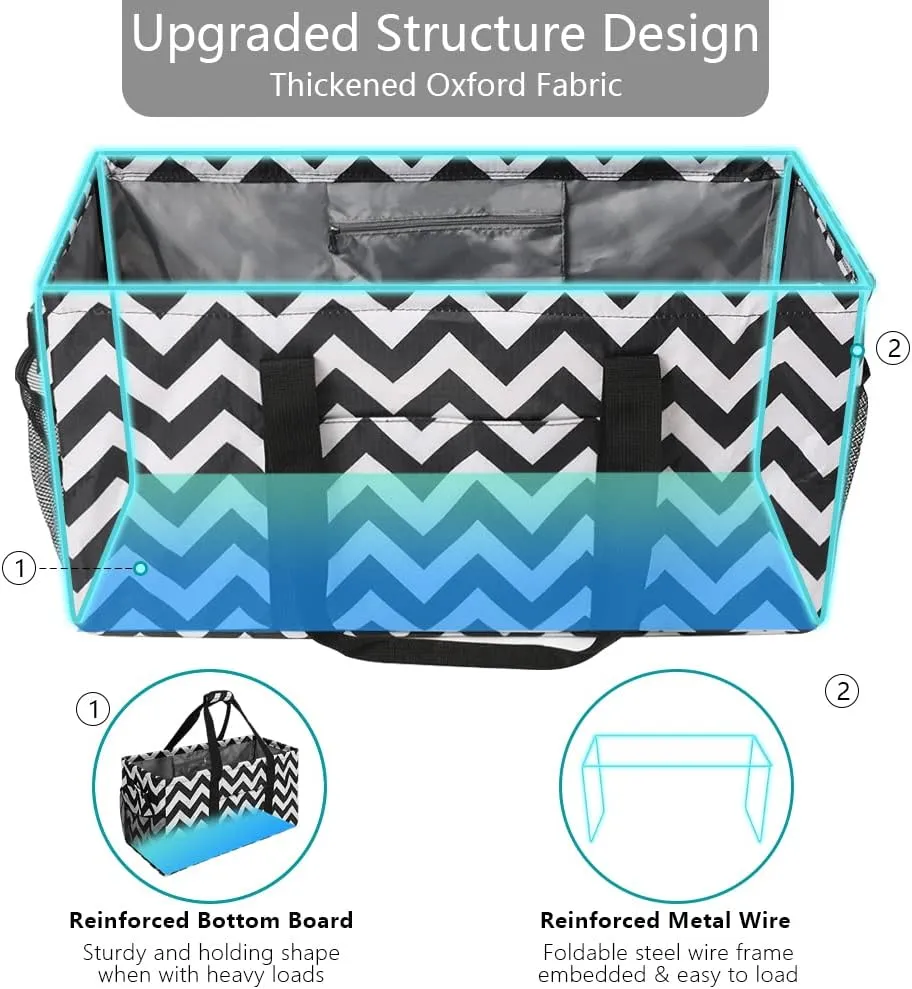 Acnusik Extra Large Utility Tote Bag for Women with Pockets,Canvas Collapsible Tote Bags
