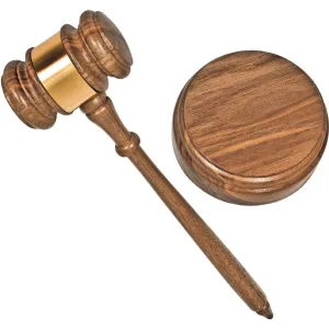 Advantus Brass Engraved Gavel Set