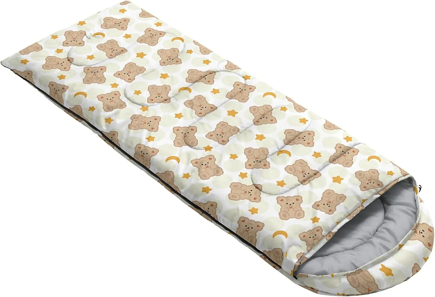 AILONEN Cartoon Rainbow Sleeping Bag for Kids Girls,Warm and Cool Weather,Lightweight,Waterproof Backpacking,Lovely Clouds Stars Printed Sleeping Bag for Camping