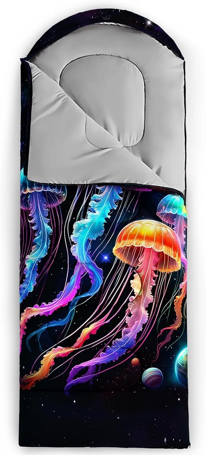 AILONEN Cartorn Plants Camping Sleeping Bags for Adults,3 Season Warm & Cool Weather,Lightweight,Waterproof Sleeping Bags,Camping Gear Equipment