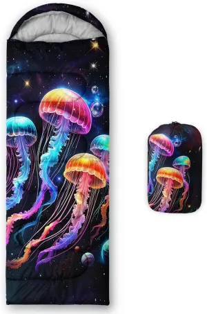 AILONEN Cartorn Plants Camping Sleeping Bags for Adults,3 Season Warm & Cool Weather,Lightweight,Waterproof Sleeping Bags,Camping Gear Equipment