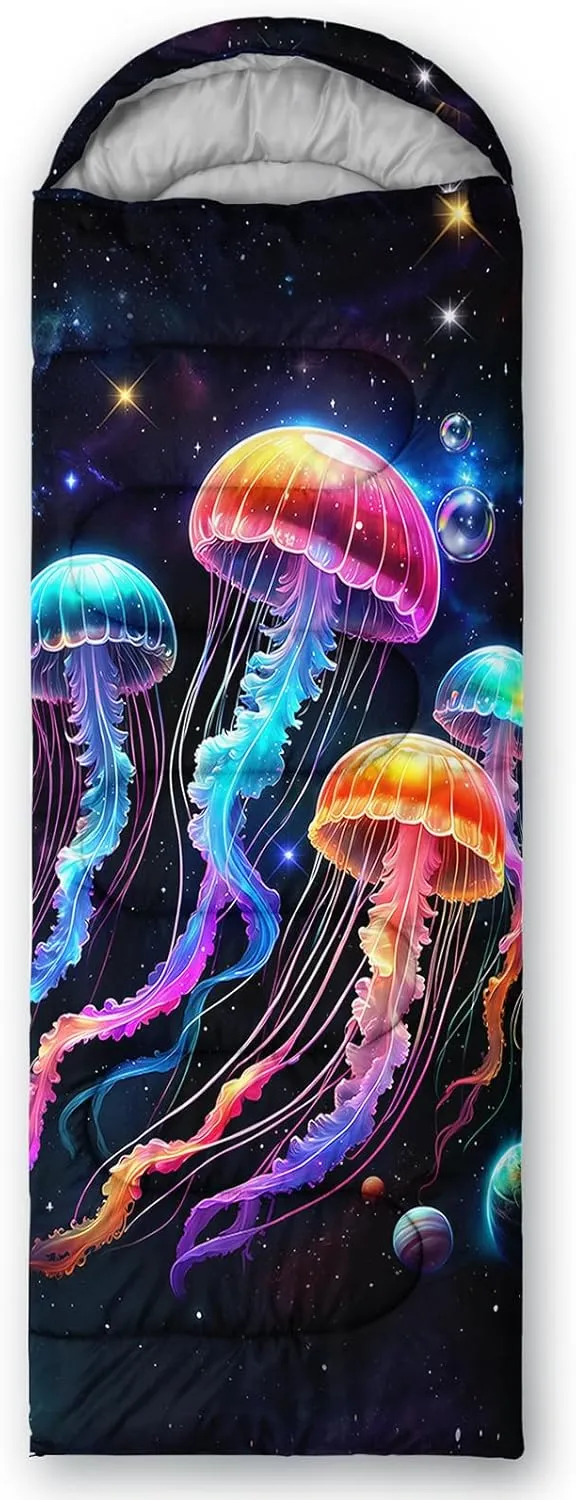 AILONEN Cartorn Plants Camping Sleeping Bags for Adults,3 Season Warm & Cool Weather,Lightweight,Waterproof Sleeping Bags,Camping Gear Equipment