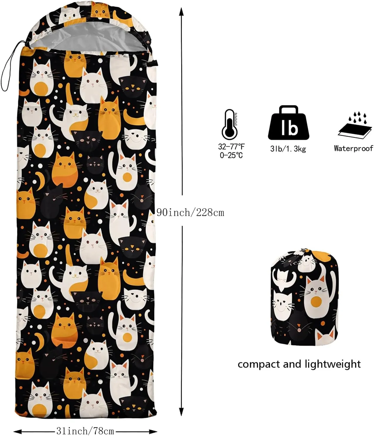 AILONEN Dolphin Camping Sleeping Bag for Boys Girls Adults,Lightweight & Waterproof,3 Season Warm & Cold Weather,Portable,Blue Dolphin Sea Animal Print Sleeping Bag,Traveling,Camping,Hiking