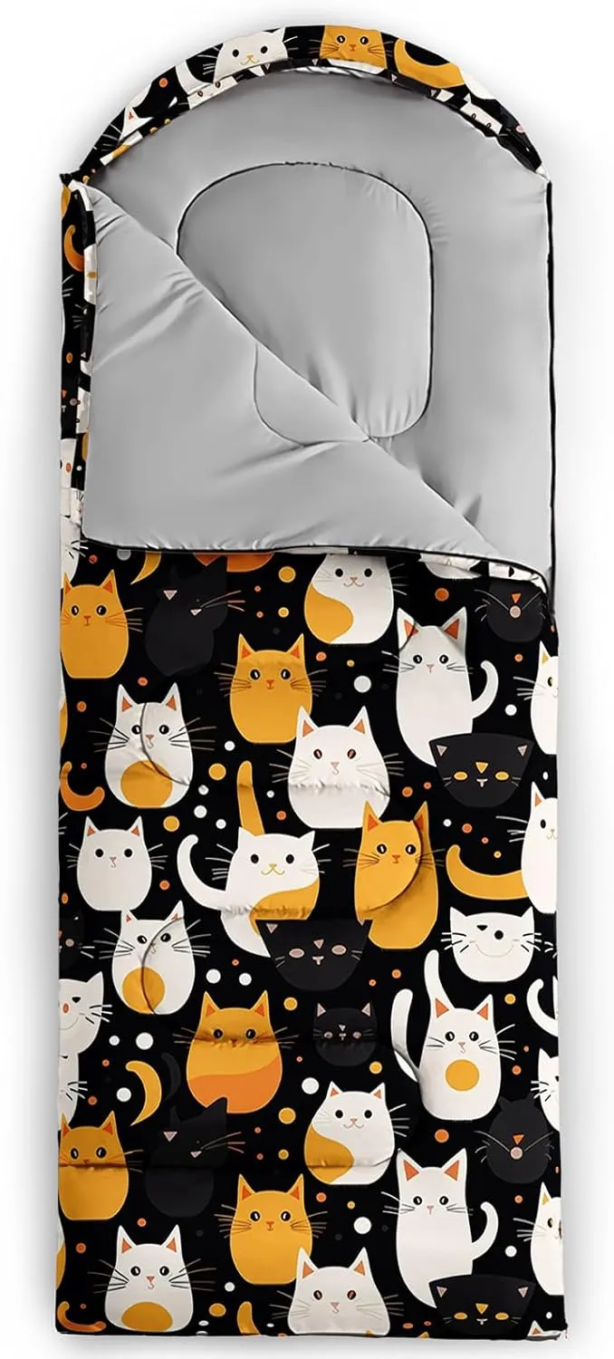 AILONEN Dolphin Camping Sleeping Bag for Boys Girls Adults,Lightweight & Waterproof,3 Season Warm & Cold Weather,Portable,Blue Dolphin Sea Animal Print Sleeping Bag,Traveling,Camping,Hiking